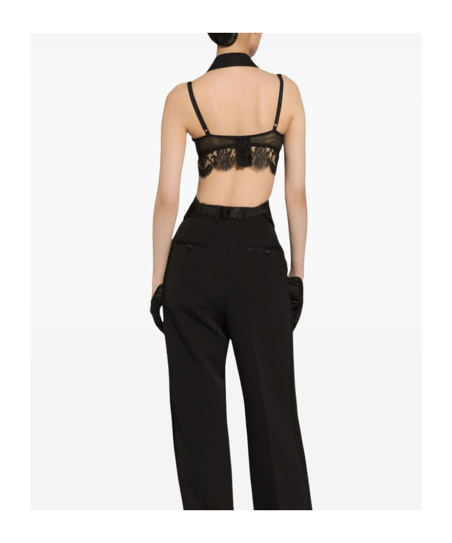 Dolce & Gabbana Black Double-breasted Vest With Rear Cut-out In Silk And Wool Woman In Black