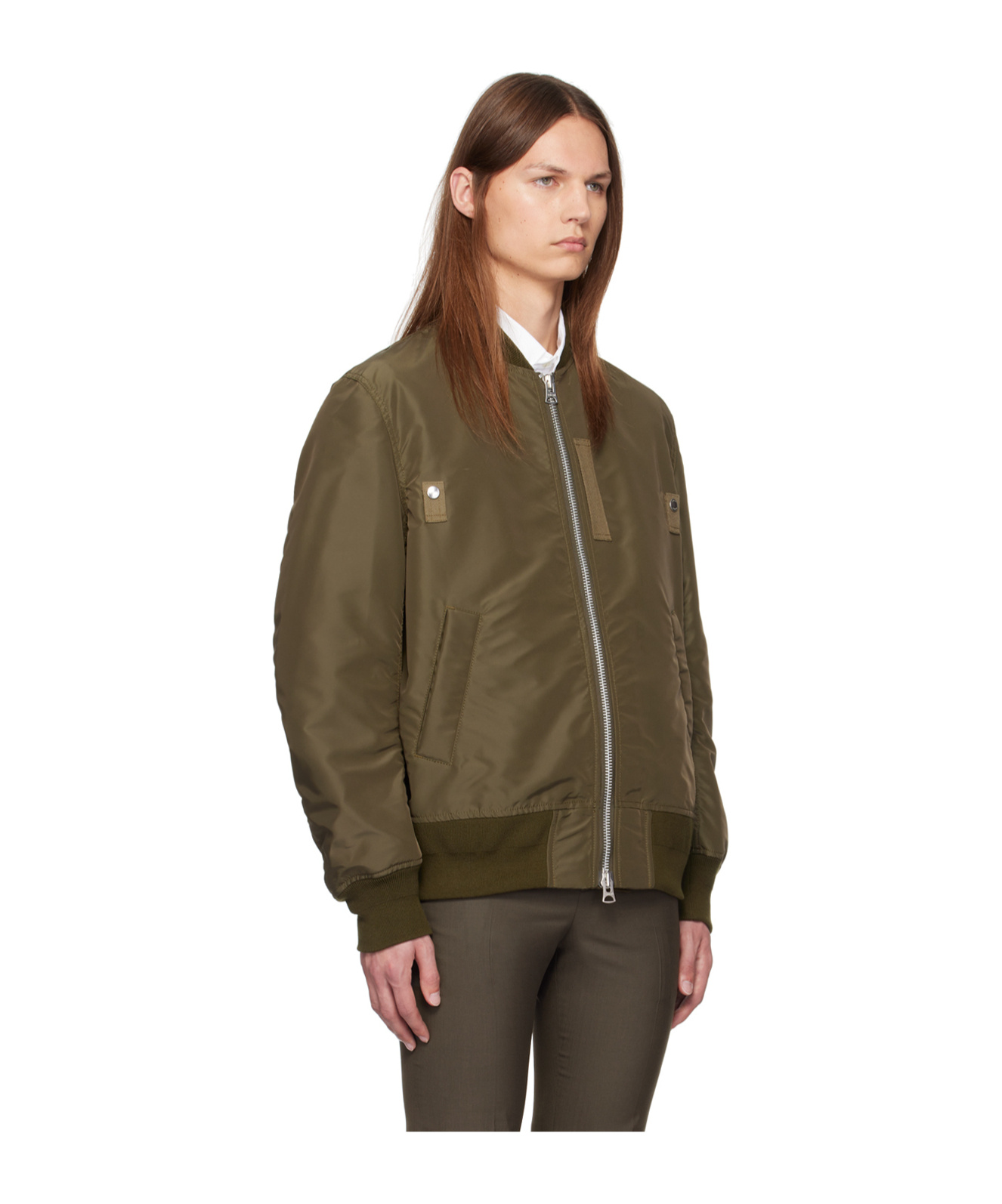 Shop Sacai Two-way Zipper Casual Jacket In Brown