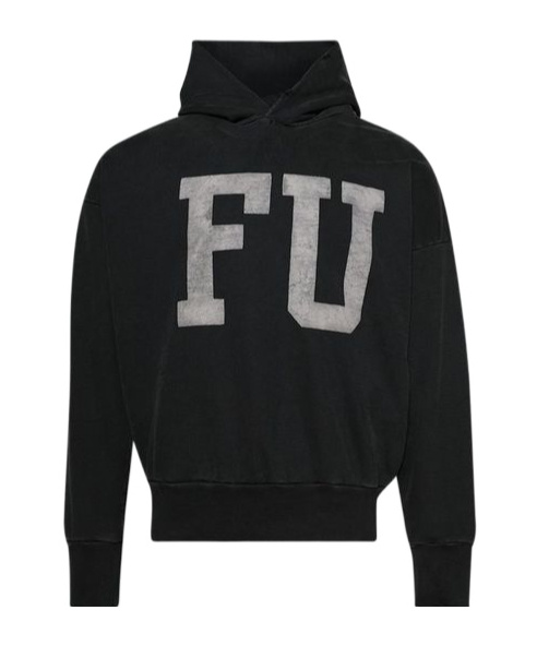 Fear Of God Qualified Printed Cotton-jersey Hoodie In Black