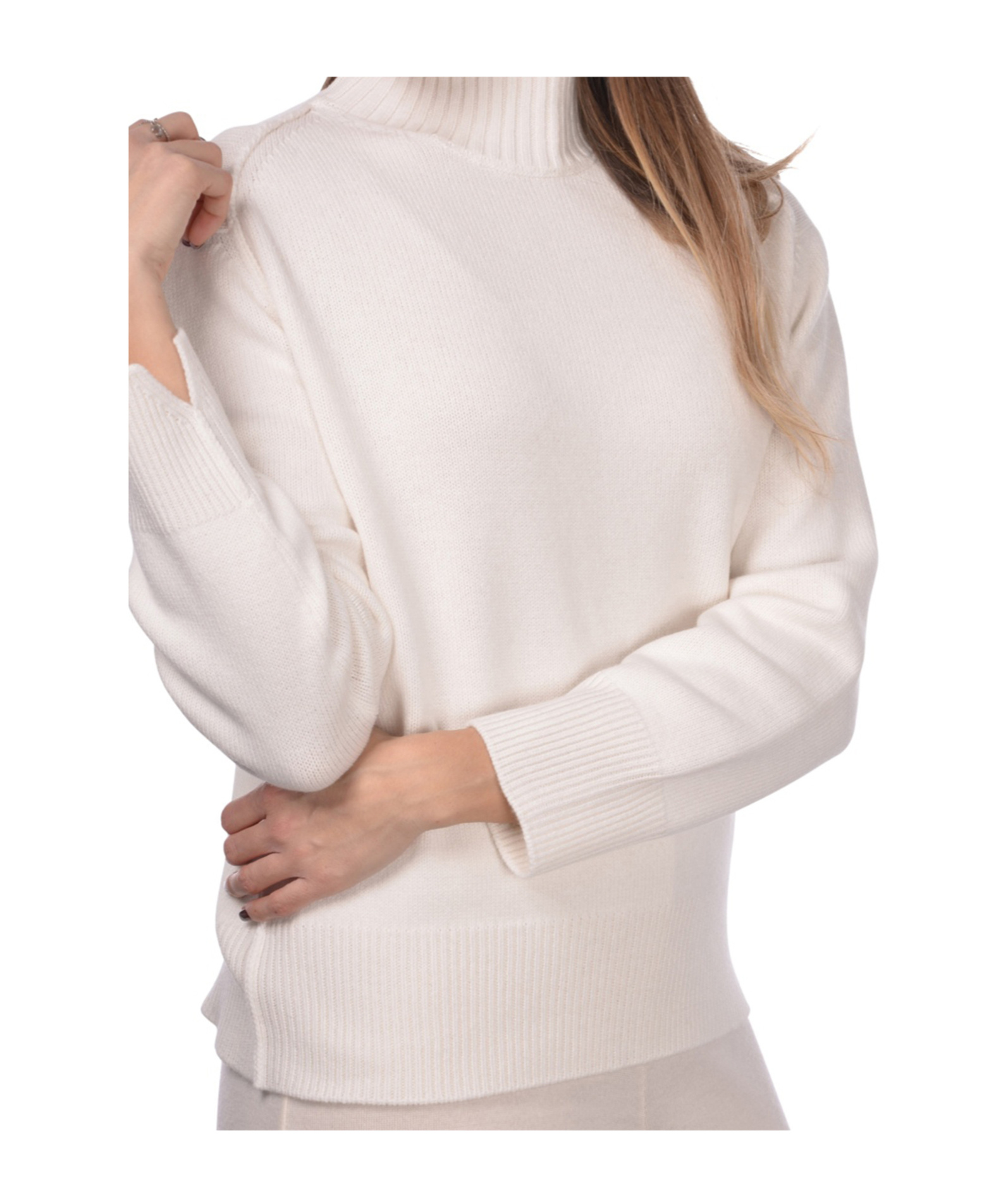 Gran Sasso Long Sleeve High Neck Jumper In White