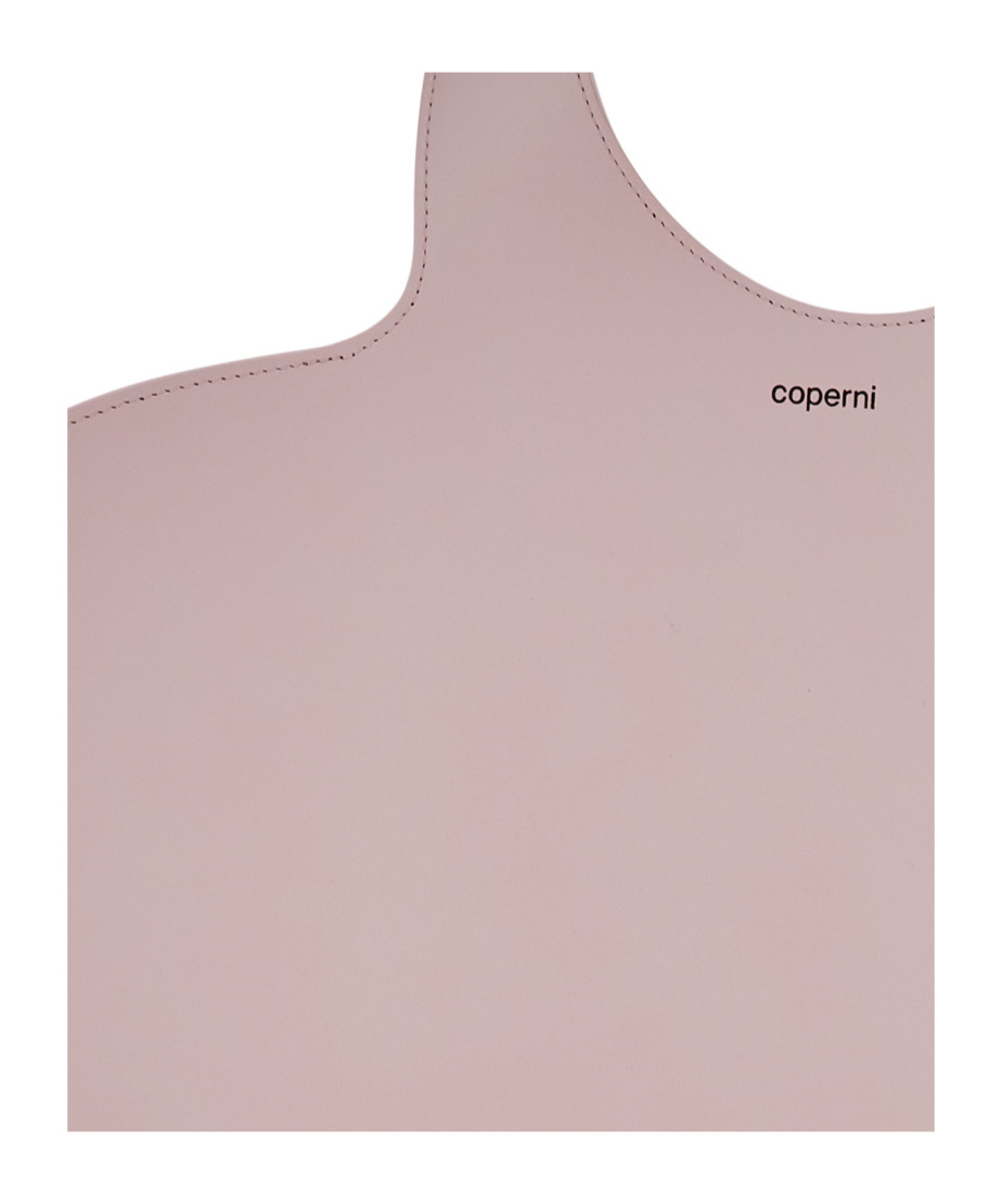Coperni 'heart' Pink Shoulder Bag With Logo Print In Nude