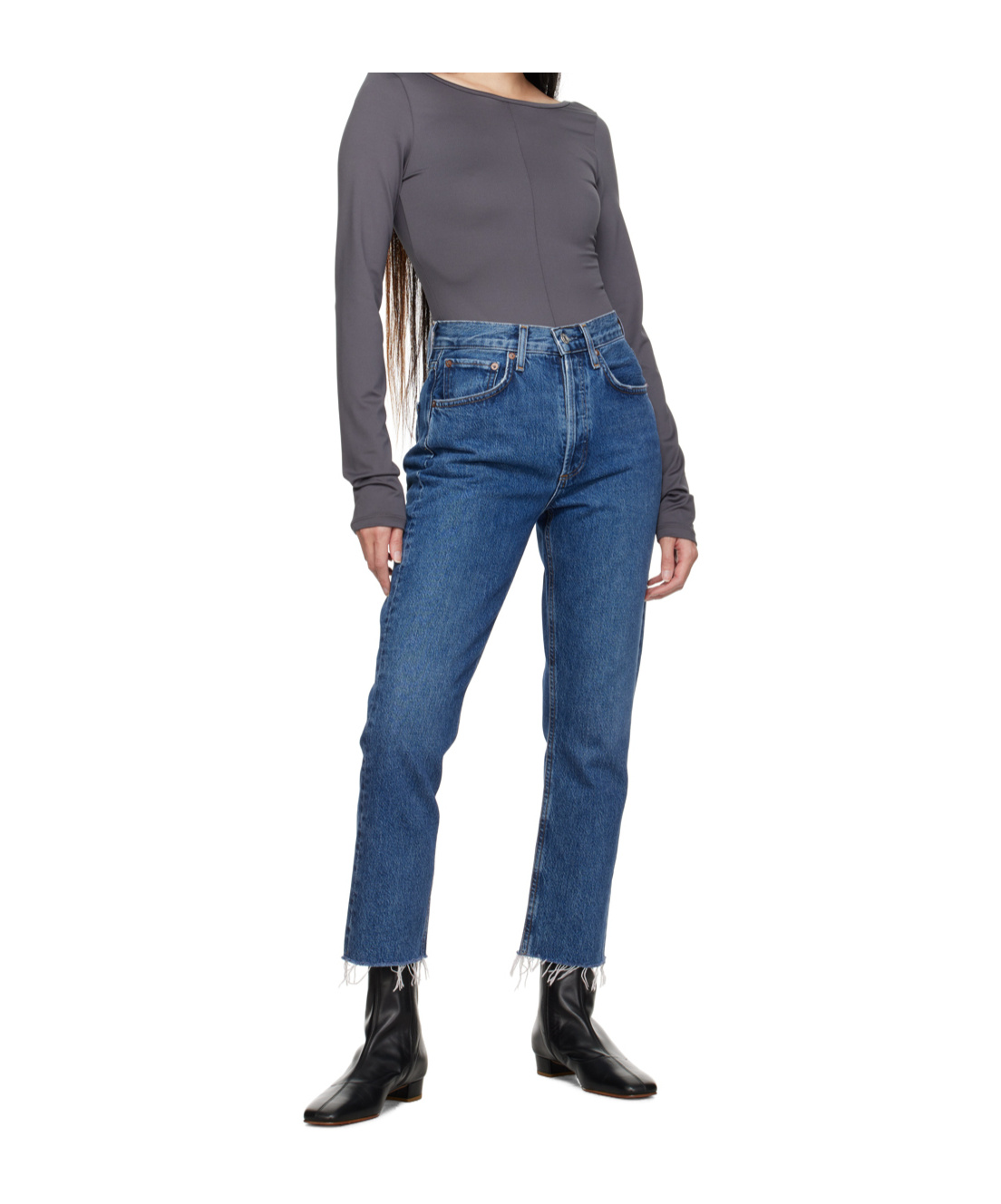 Agolde Riley Straight-leg Jeans In Blue