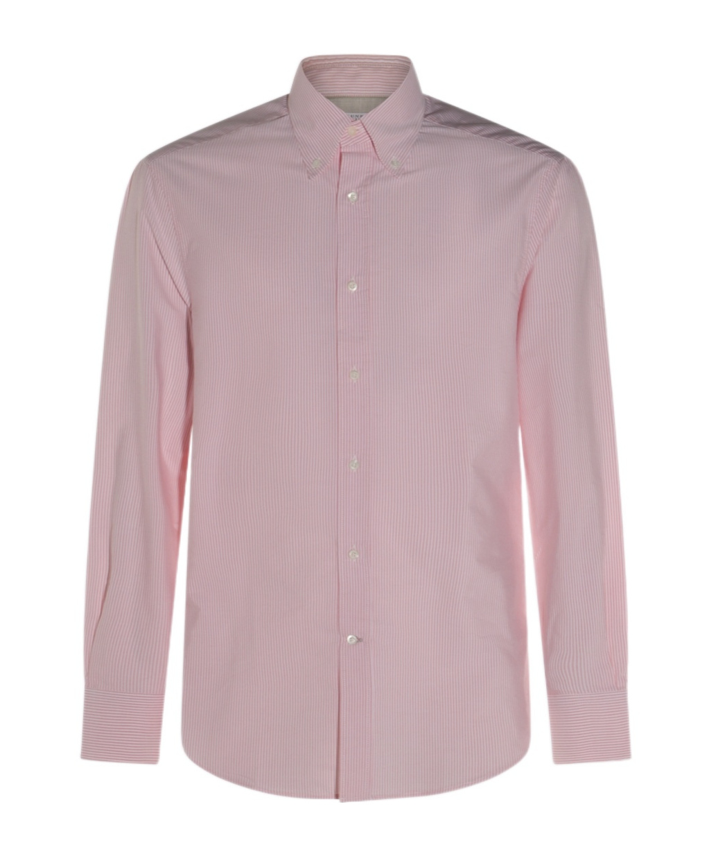 Brunello Cucinelli Shirt Striped Pattern Button-down Collar In Pink