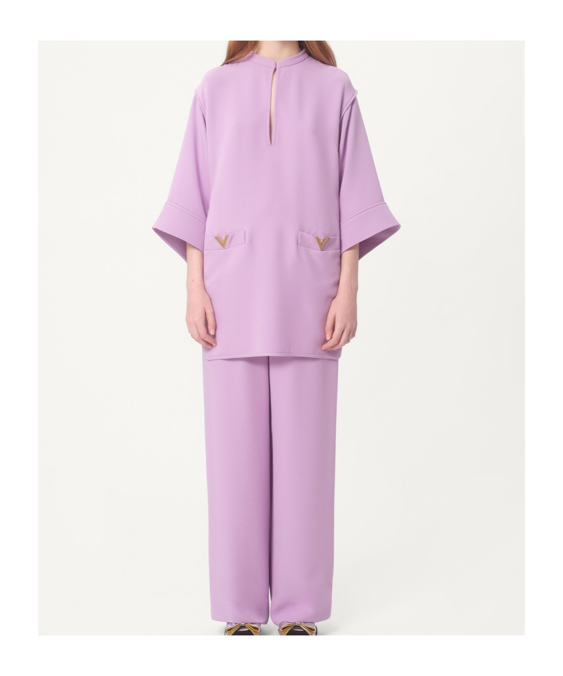 Valentino Light Purple Vlogo Mini Dress In Purple