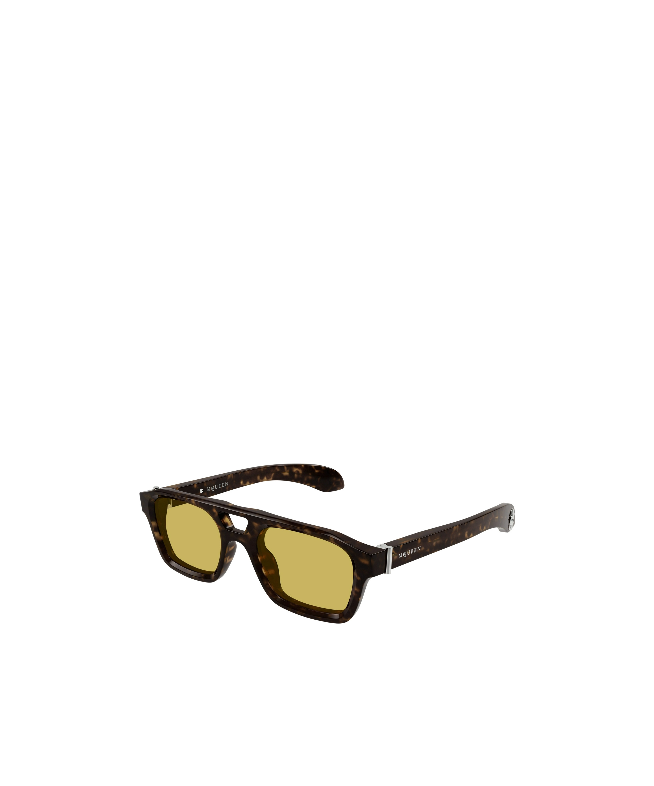 Alexander Mcqueen T-bar Square-frame Sunglasses In Black