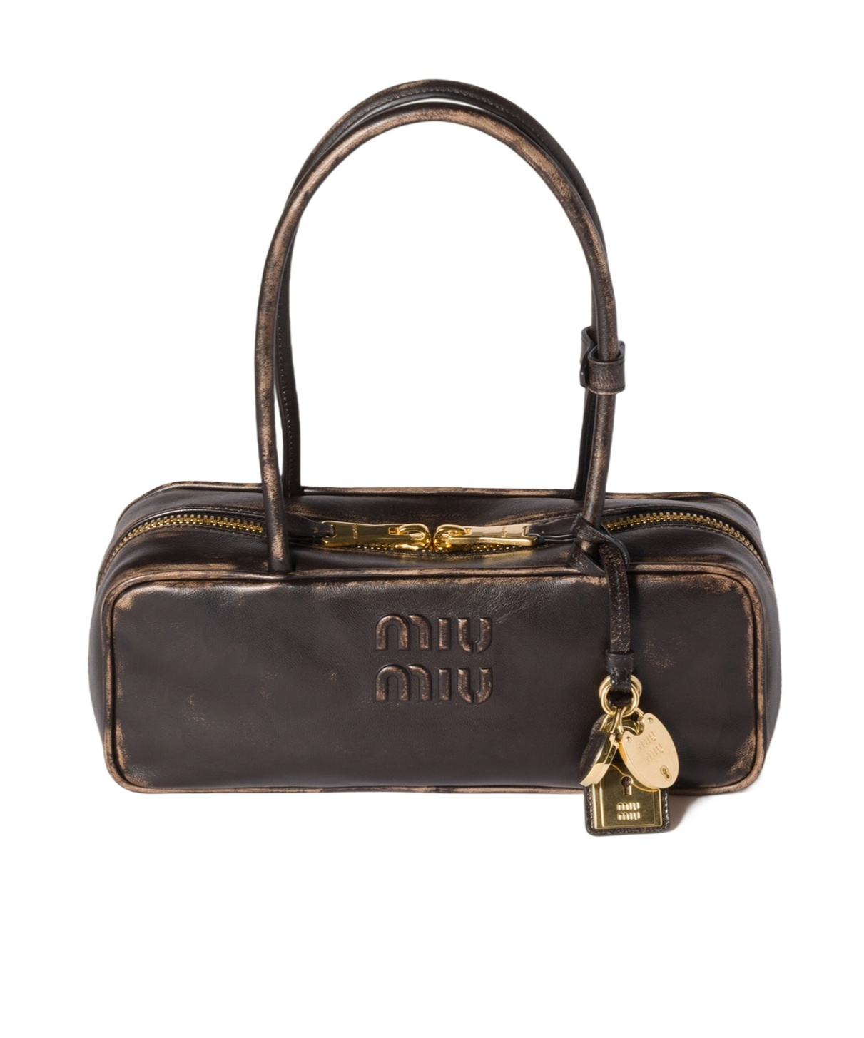 Miu Miu Beau Nappa Leather Bag In Brown