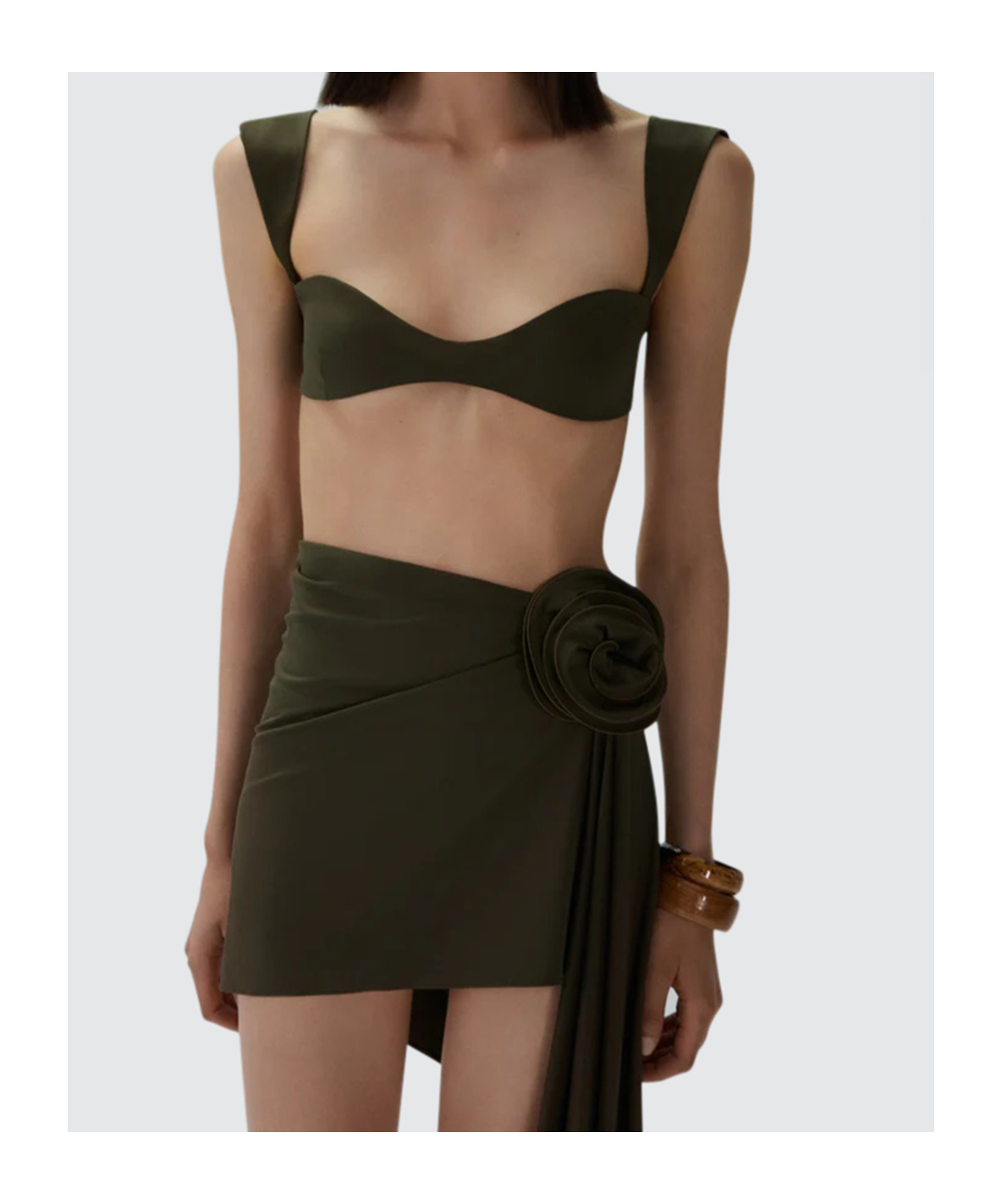 Magda Butrym Asymmetric Draped Skirt In Green