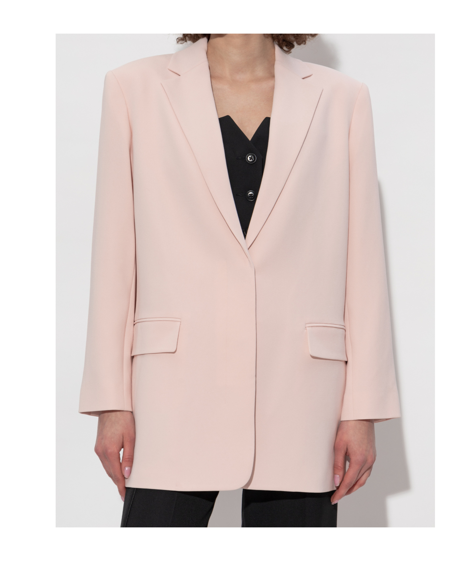 Theory Long-sleeved Suit Coat In Pink