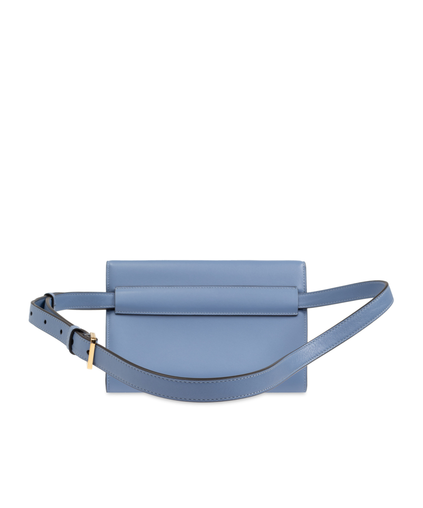 Shop Marni Trunkaroo Leather Belt Bag In Blue