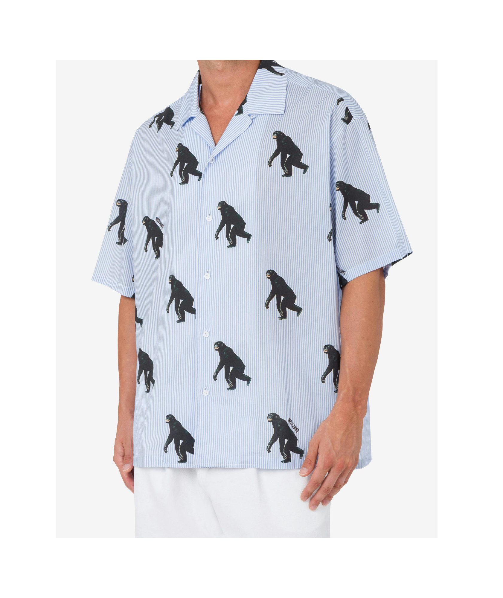 Moschino Chimpanzee Pattern Shirt In Blue