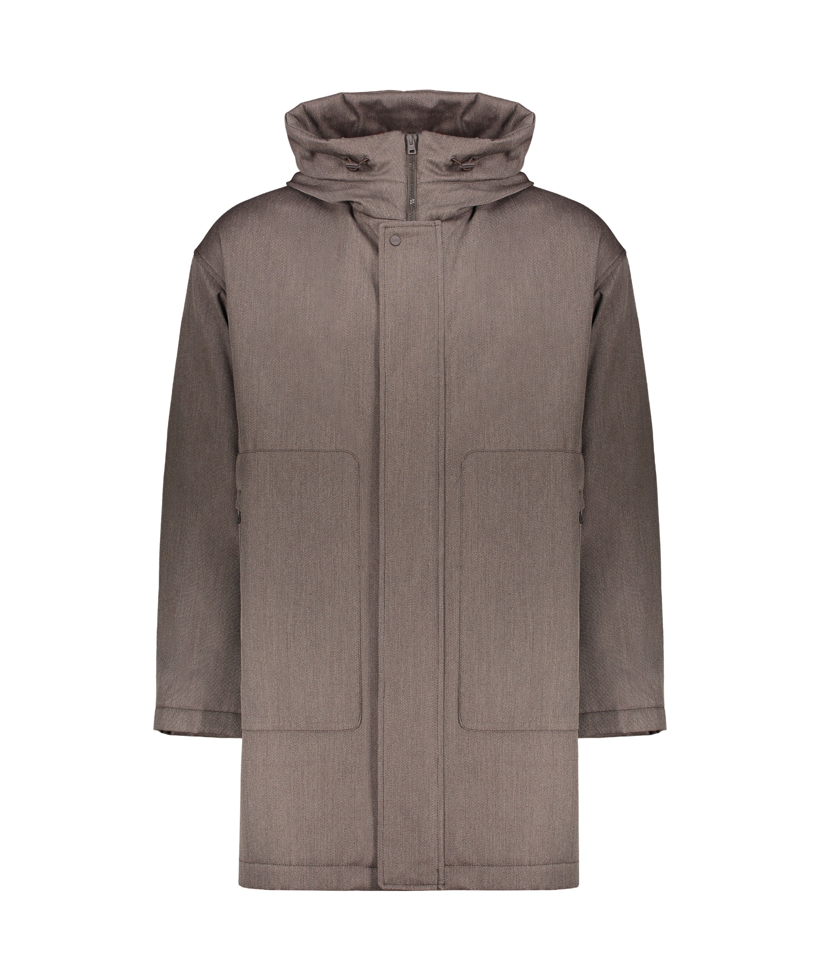 Herno Full-length Zipper Hooded Down Jacket In Animal Print