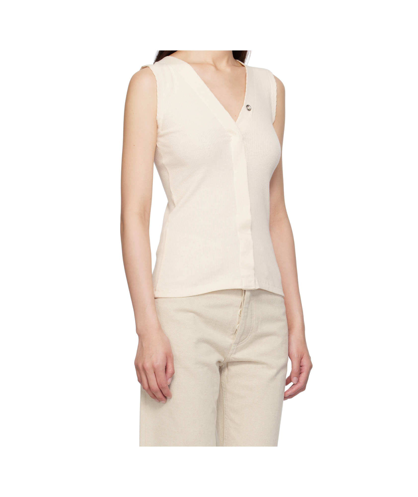 Baserange Off-white Tav Snaps Tank Top In Neutral