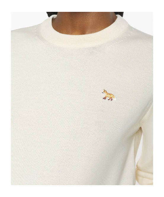 Maison Kitsuné Baby Fox Merino Regular Jumper In Neutral