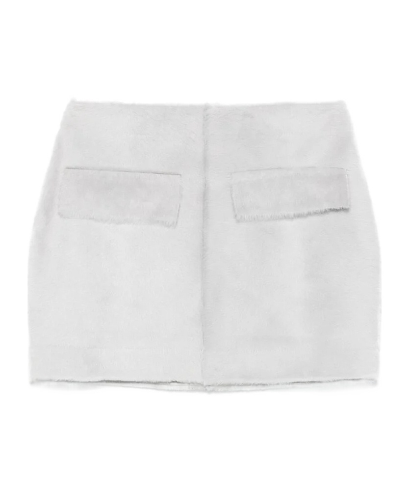 Remain Birger Christensen Shearling Mini Skirt In White
