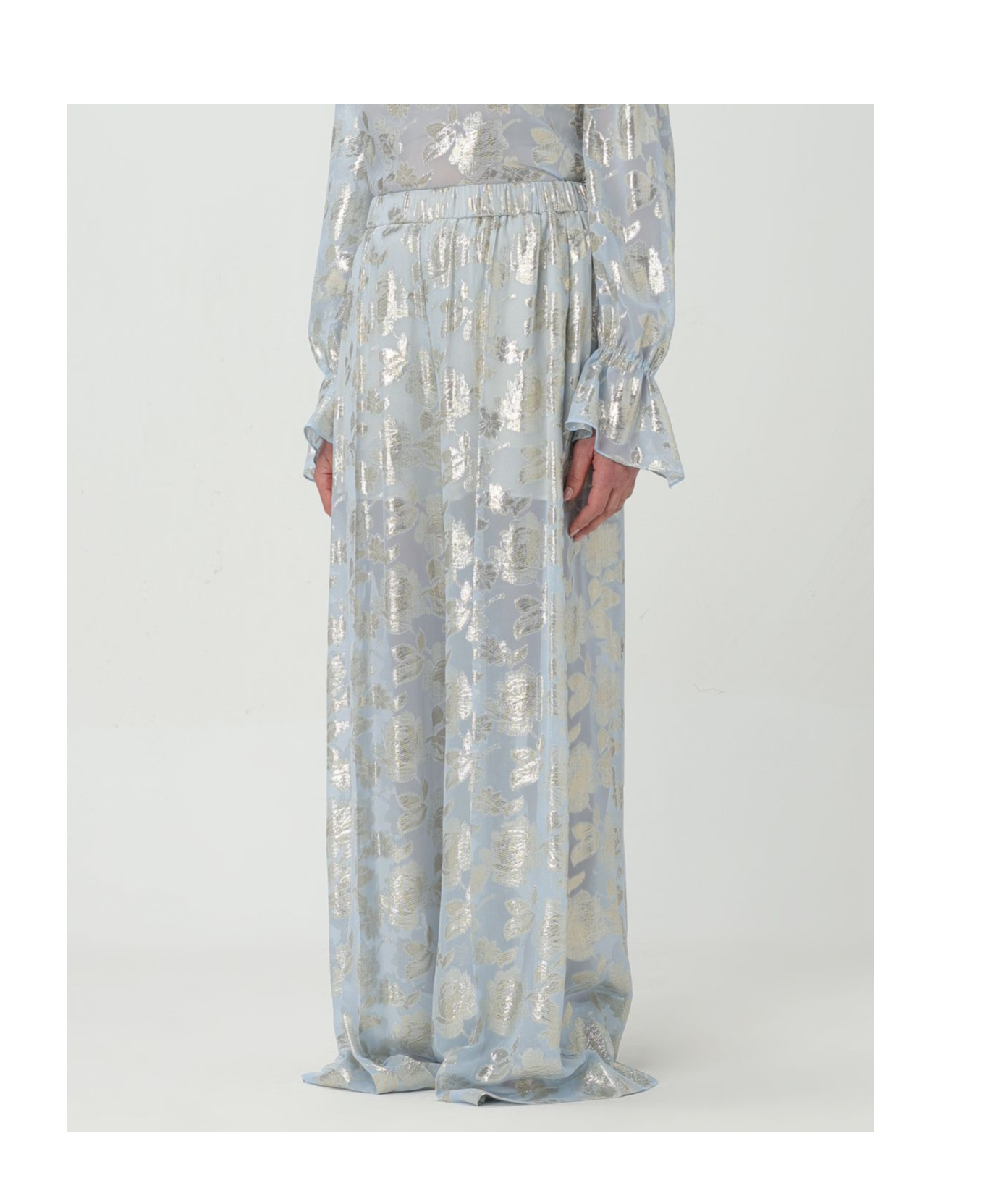 Nina Ricci Floral Skirt In Gray