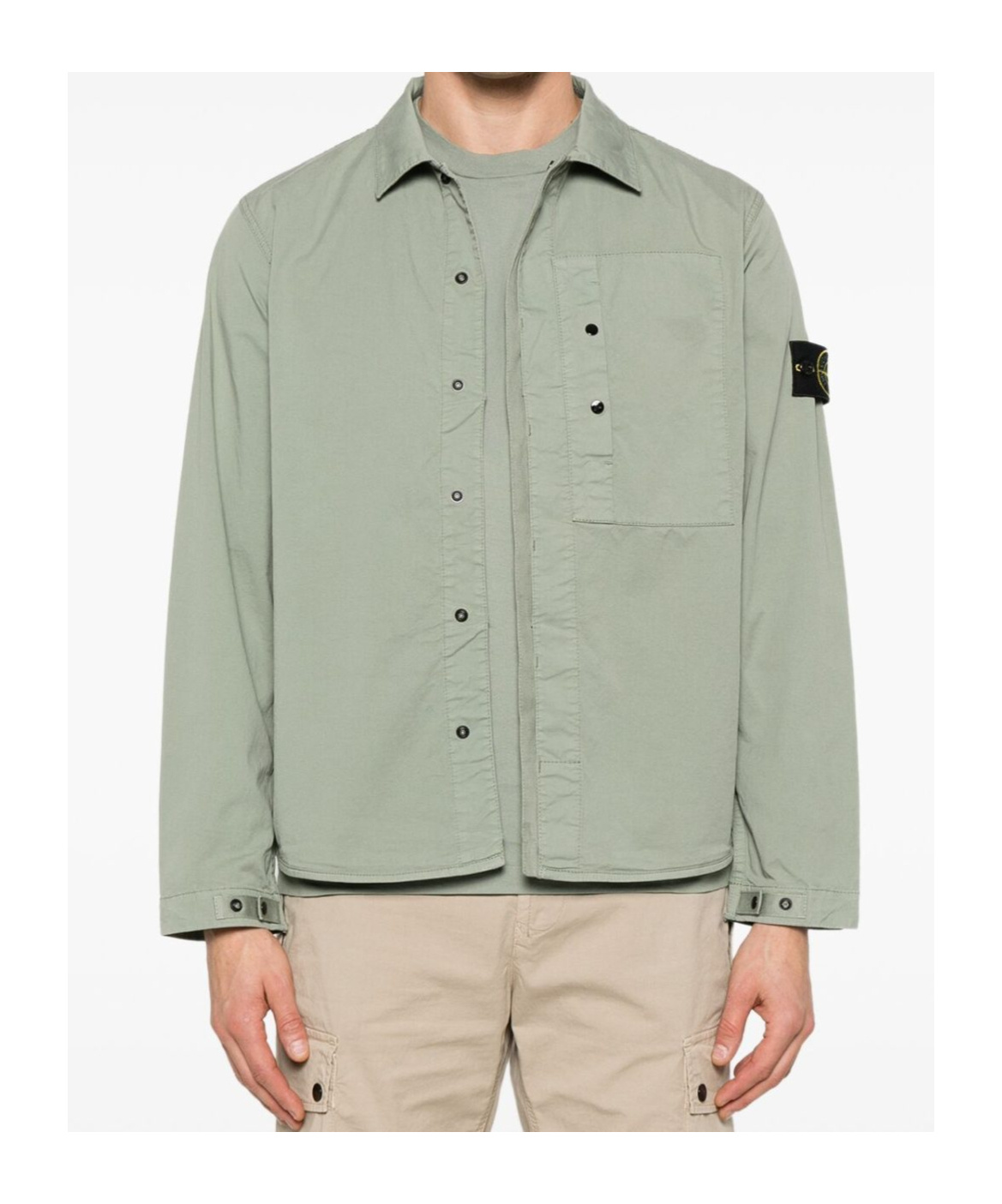 Stone Island Compass-badge Jacket In Green