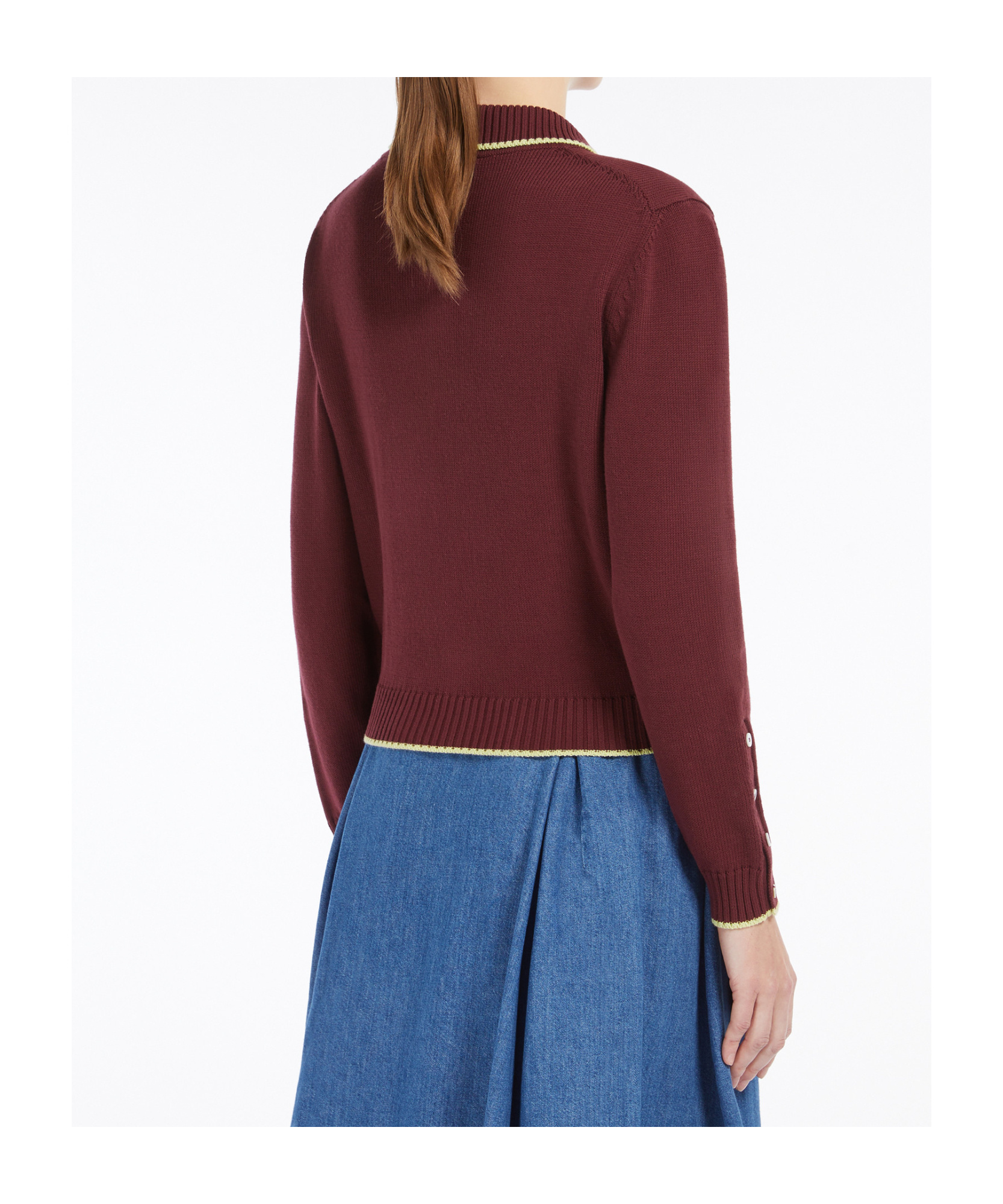 Weekend Max Mara Soft Cotton Gauze Cardigan In Bordeaux Red
