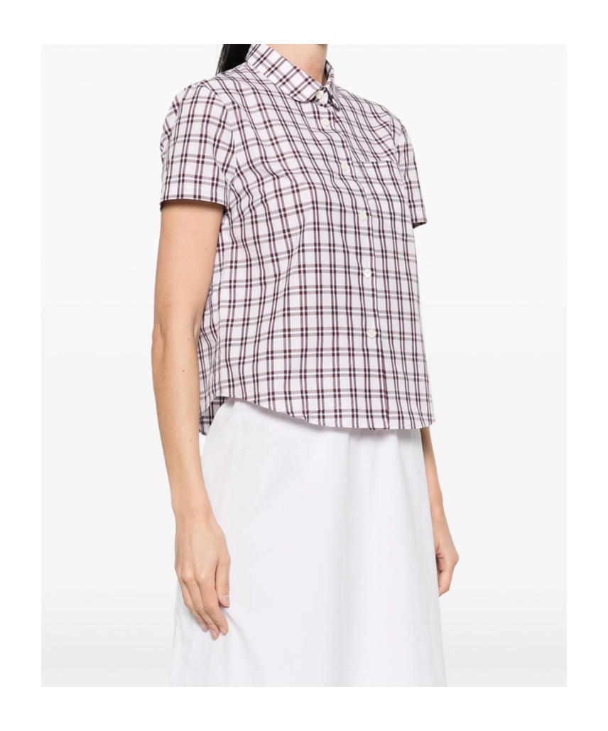 Prada Checked Cotton Shirt In Pink