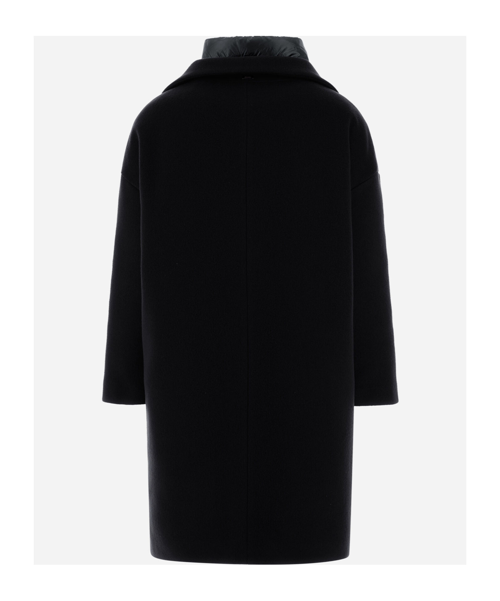 Herno Black Padded Single-breasted Coat In Mixed Of Tech Materials Woman In Black