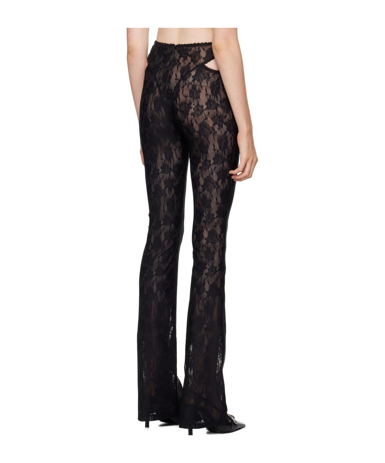 Misbhv Lace Hollow Casual Pants In Black