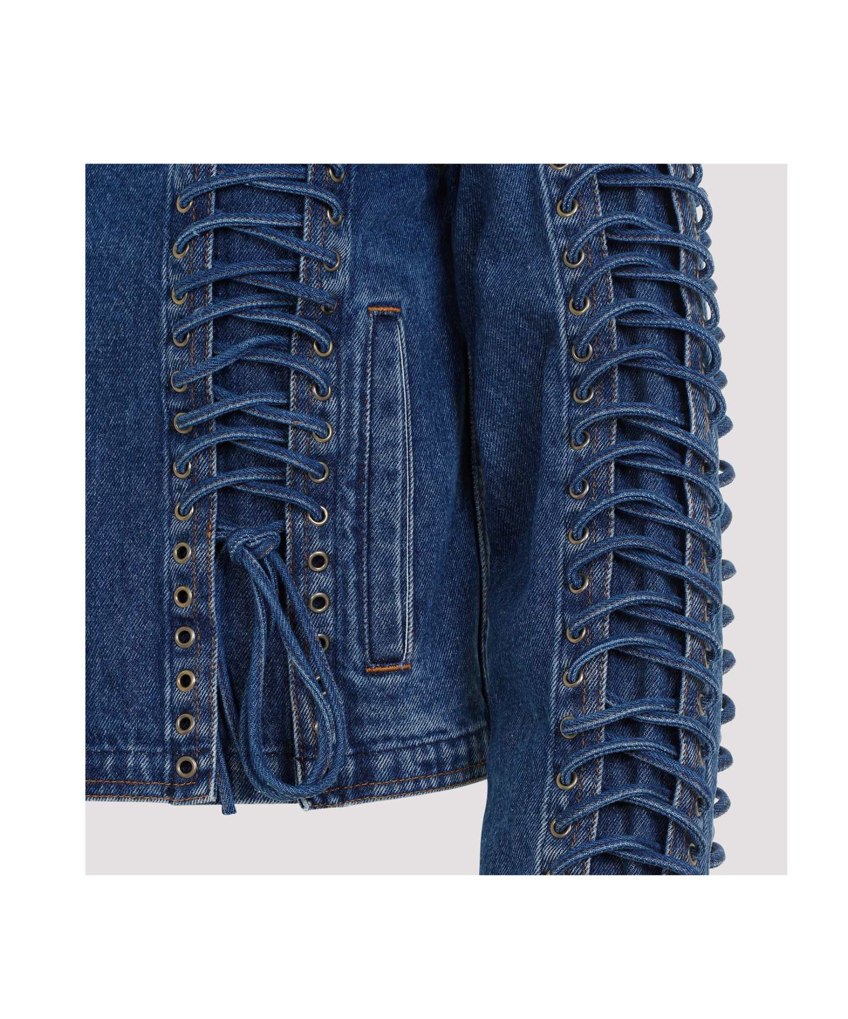 Shop Jean Paul Gaultier Long-sleeved Denim Coat In Blue