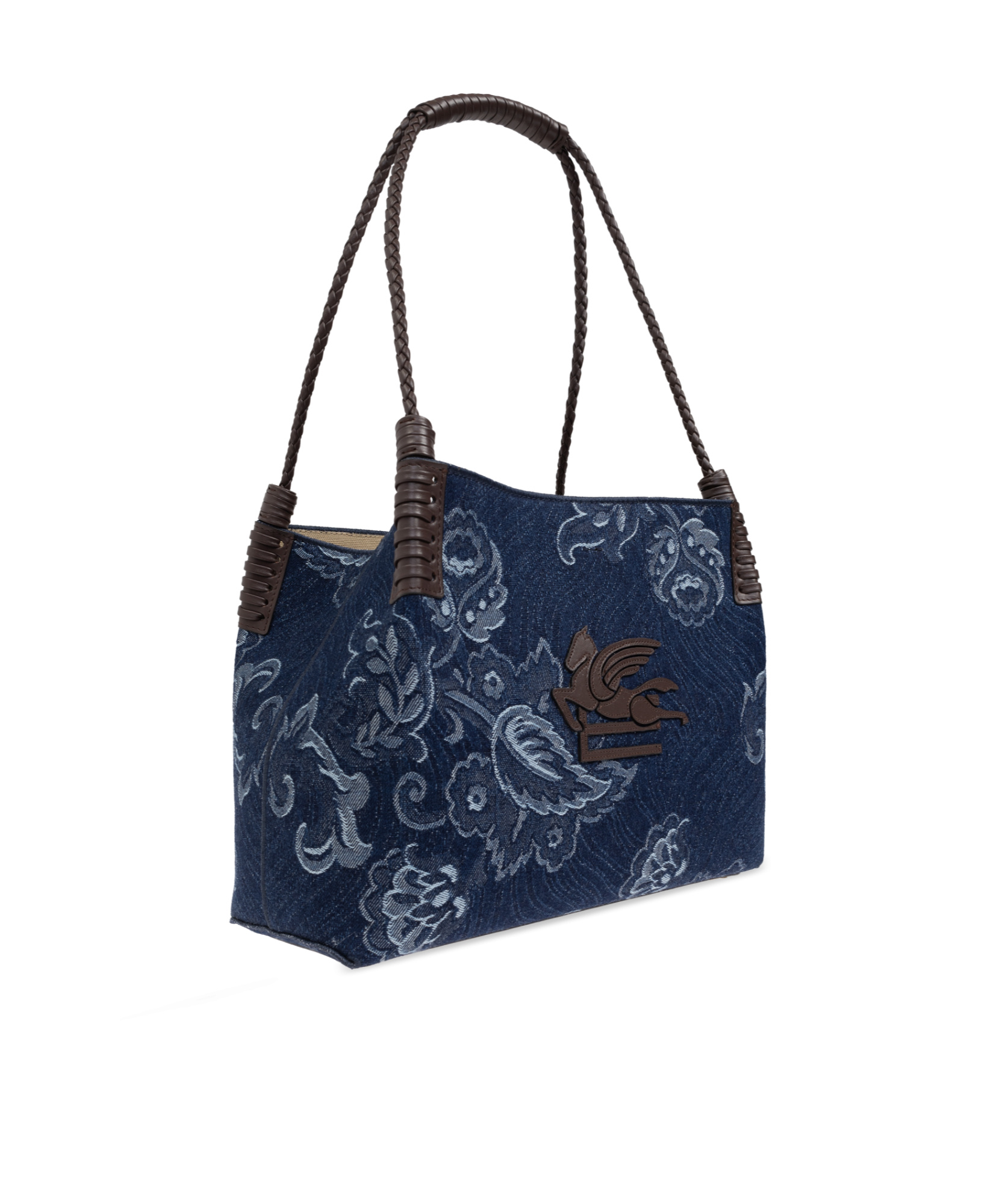Etro Womens Denim Blue Scuro Libra Denim Shoulder Bag In Black
