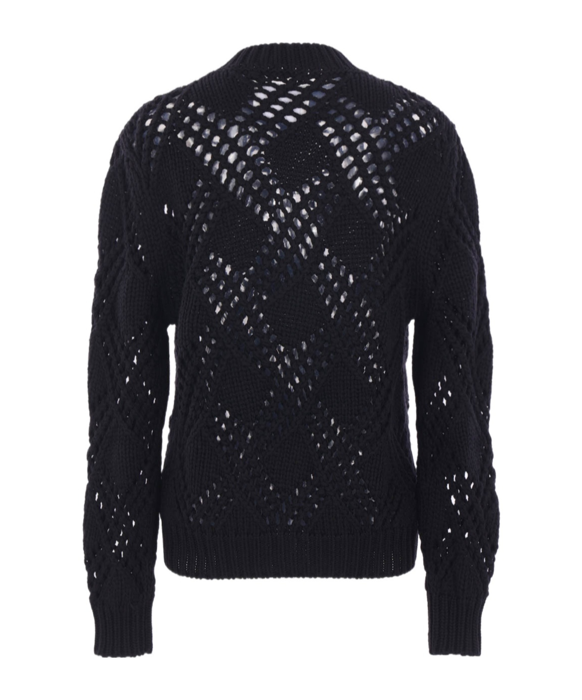 Jil Sander Openwork Wool Sweater In Black
