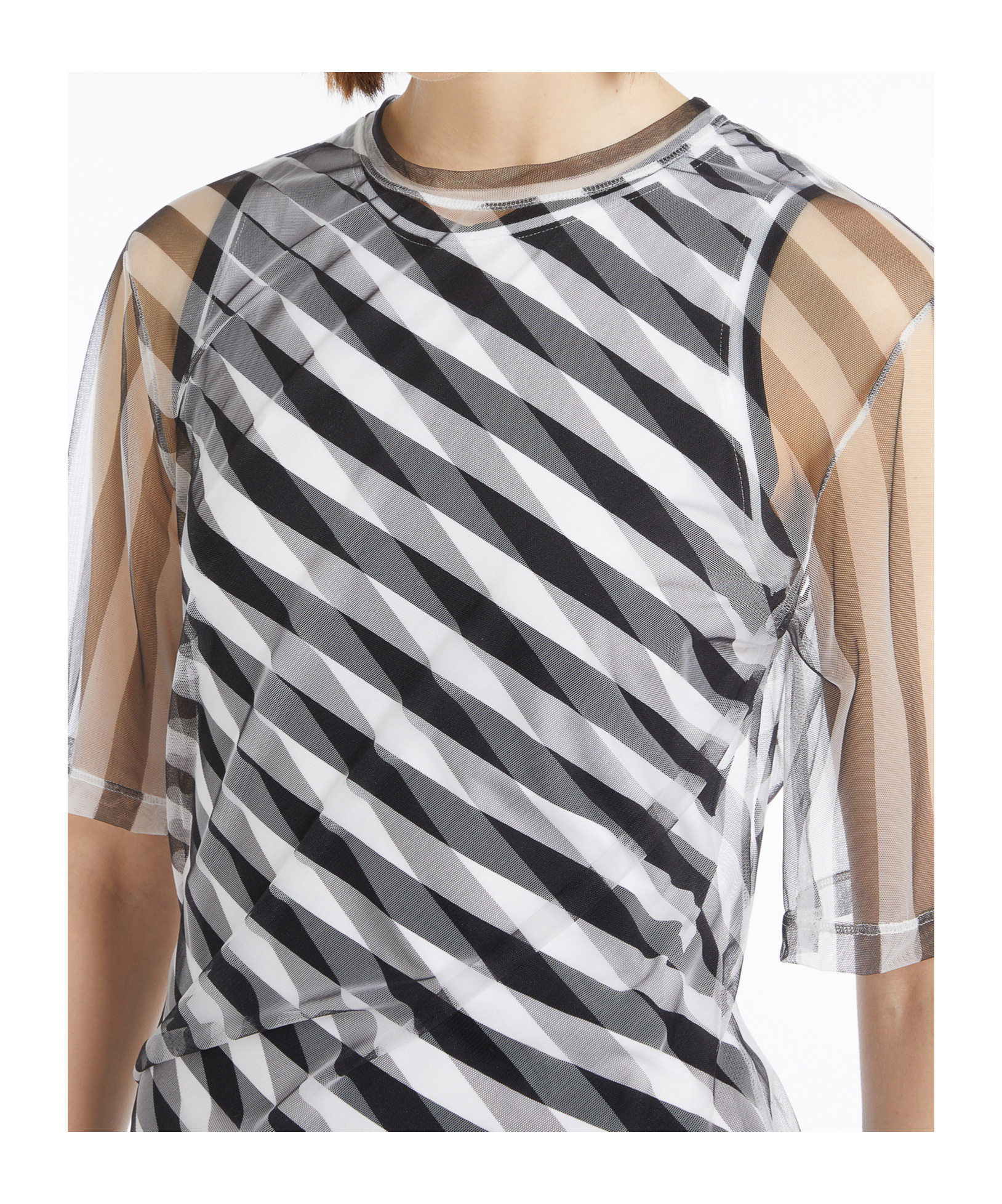 Sportmax Round Neck Short Sleeve Dress In Gray
