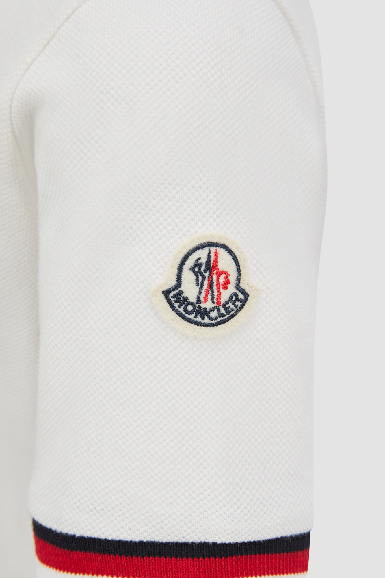 Moncler Polo Shirt With Lapel Short Sleeve In White