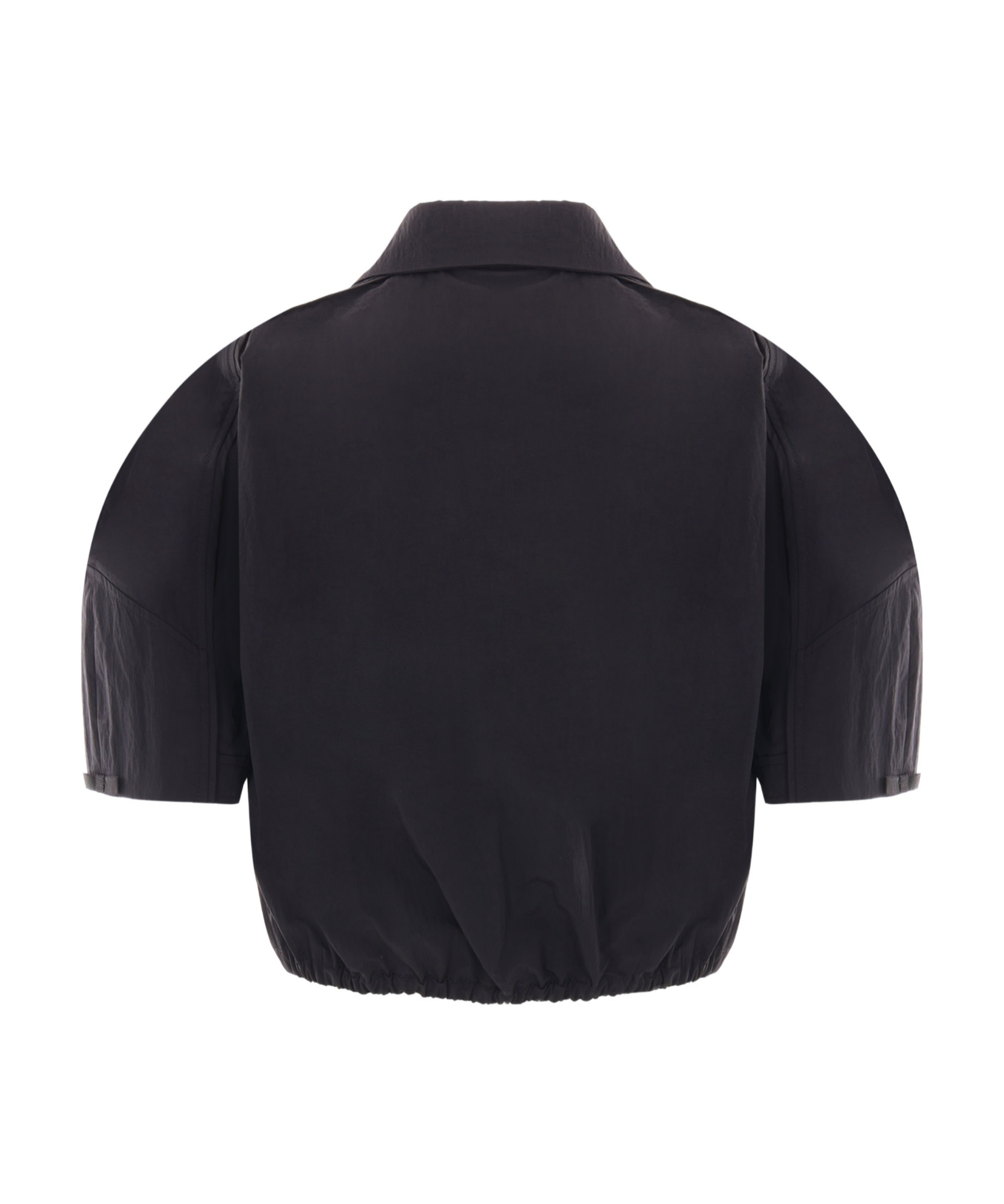 Elisabetta Franchi Collared Cropped Shirt Structured Shoulders In Black