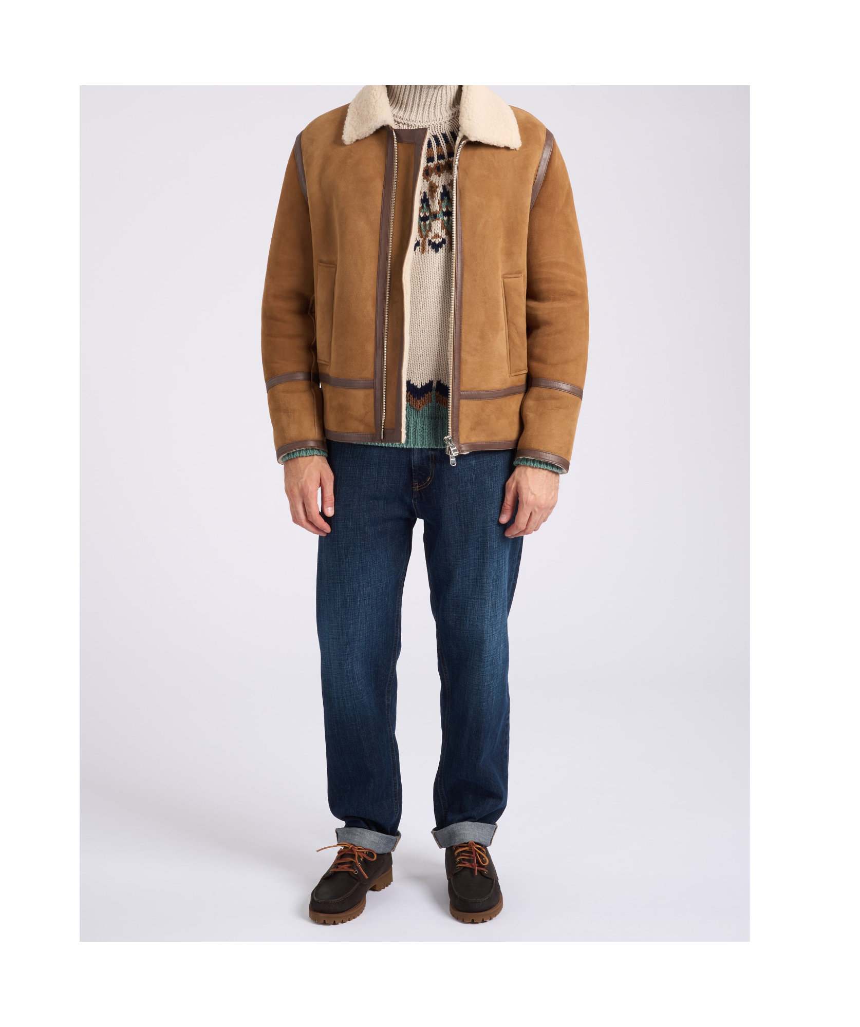 Dondup Caramel Shearling Jacket In Brown
