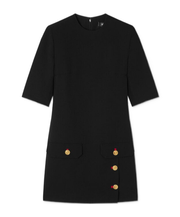 Versace Wool Gabardine Minidress In Black