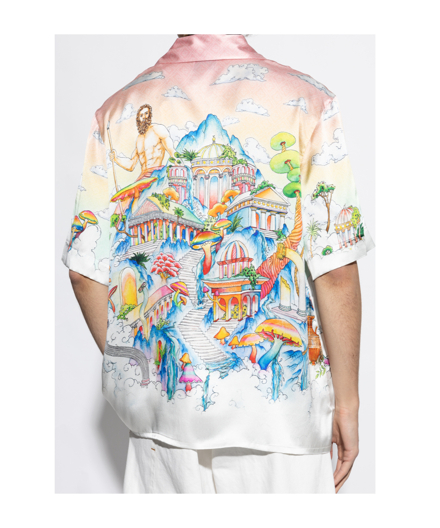 Casablanca Short Sleeve Shirt With Cuban Collar In Multicolor