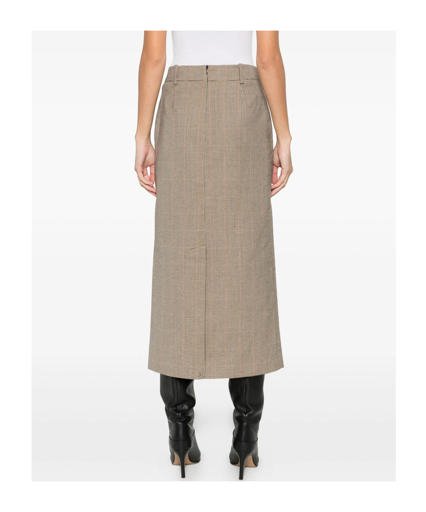 The Frankie Shop Plaid-pattern Midi Skirt In Neutral