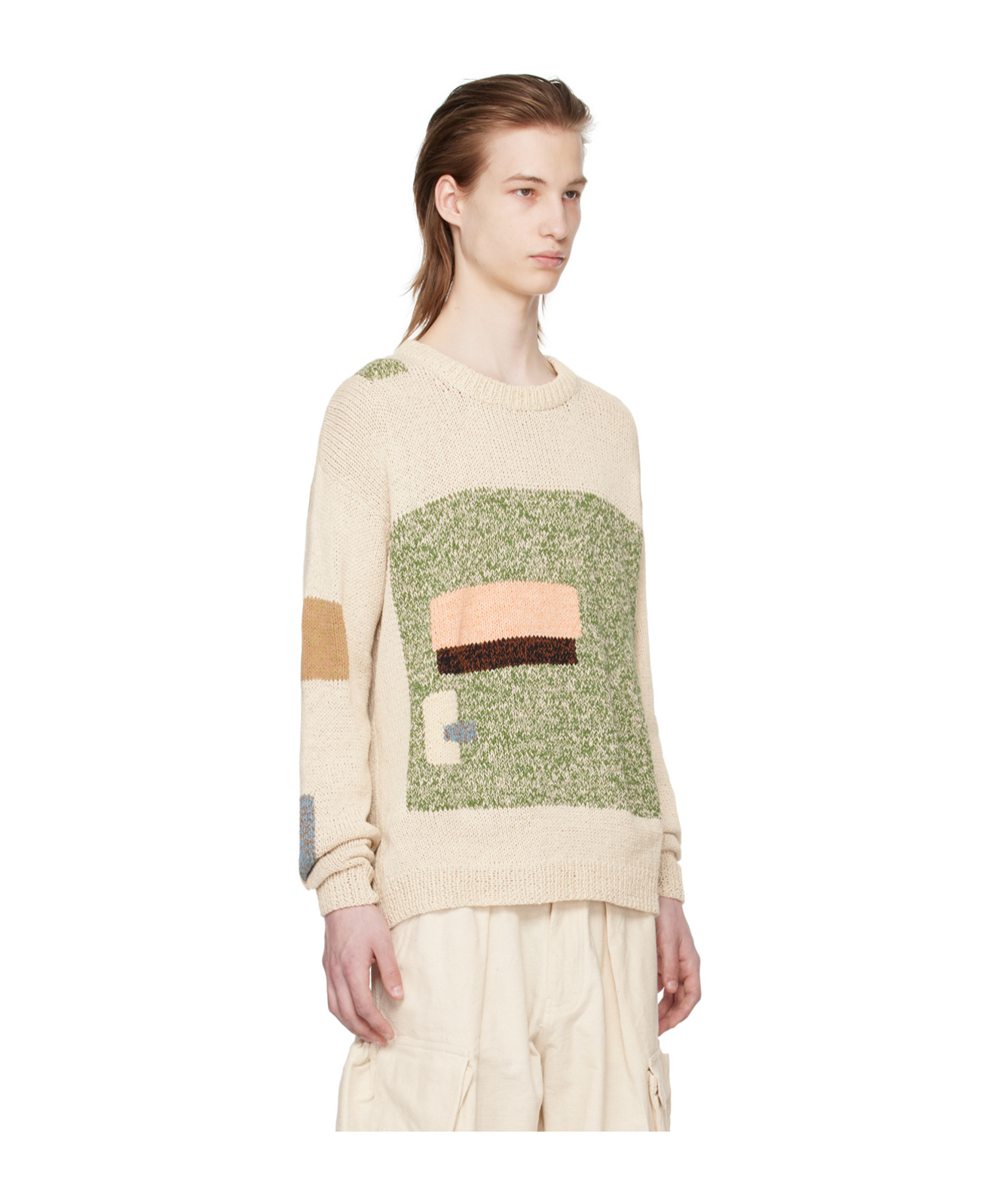Story Mfg. Off-white Spinning Sweater In Gray