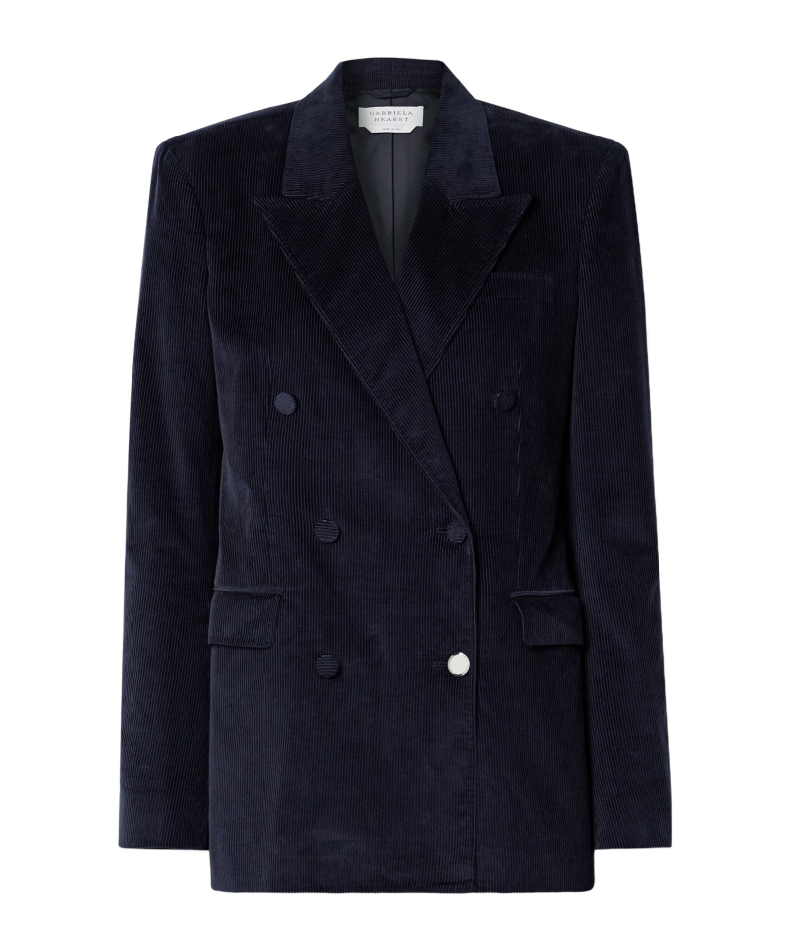 Gabriela Hearst Gavin Double-breasted Cotton-corduroy Blazer In Blue