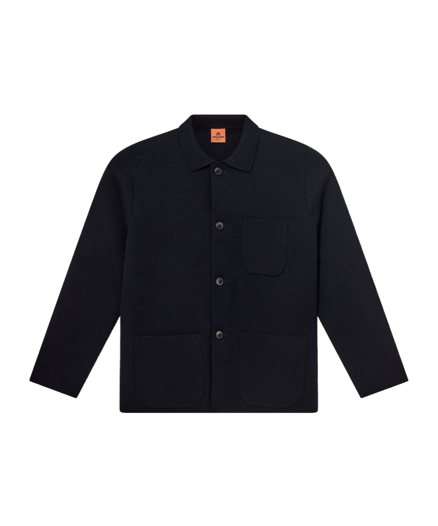 Andersen-andersen Lapel Long-sleeved Sweater In Black
