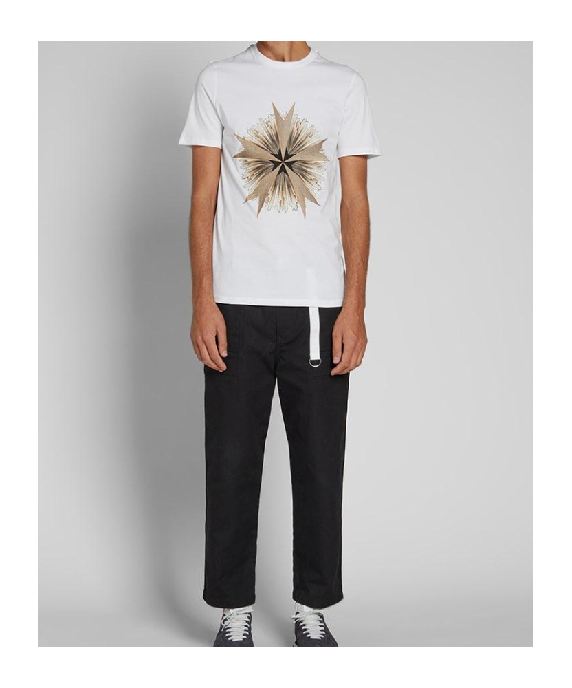 Neil Barrett Short-sleeved Round Collar T-shirt In White