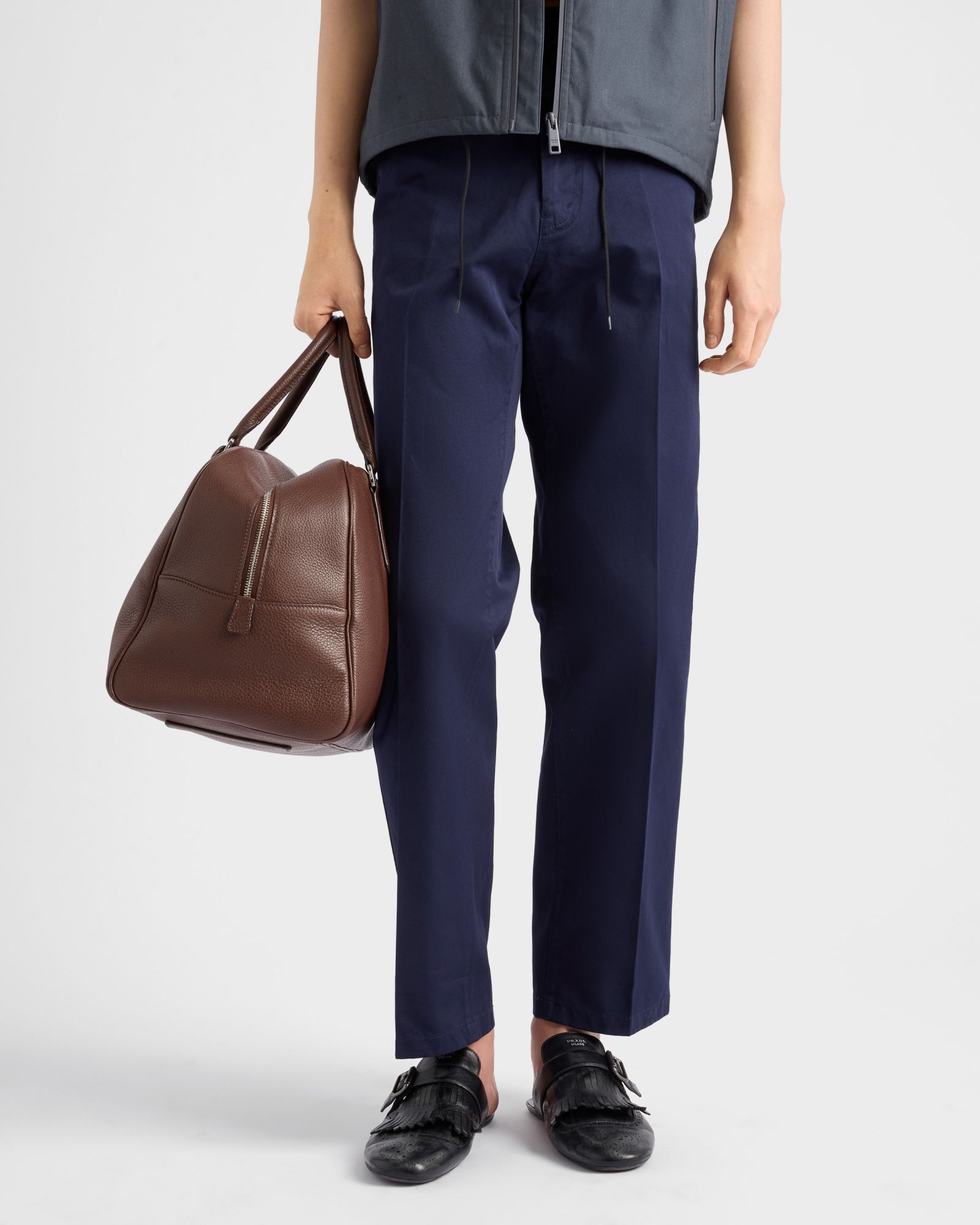 Prada Straight-leg Trousers With Tailored Design In Blue