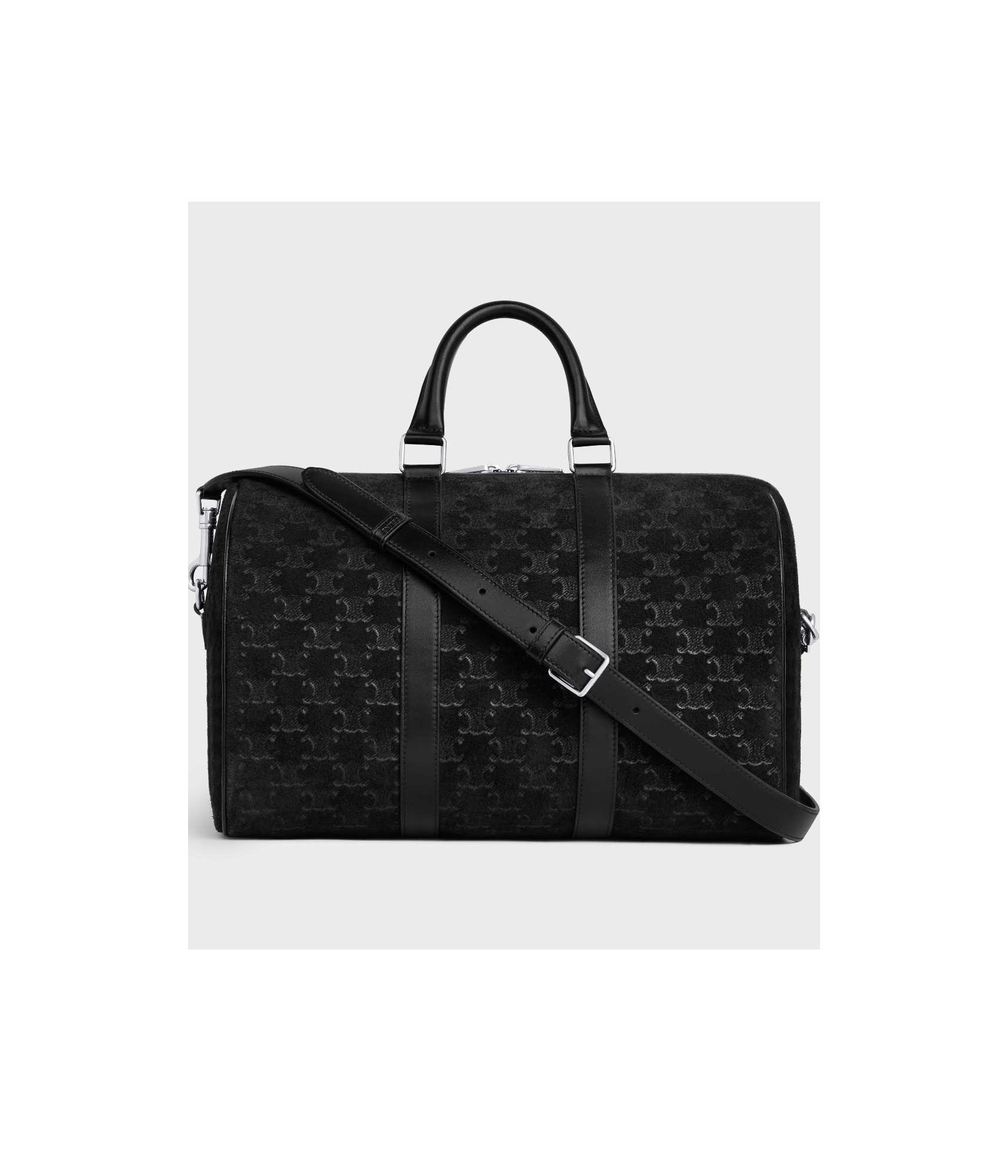 CELINE LARGE BOSTON IN SUEDE CALFSKIN WITH TRIOMPHE EMBOSSED