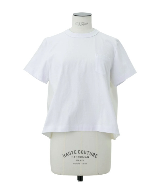 Sacai Nylon Twill X Cotton Jersey T-shirt In White