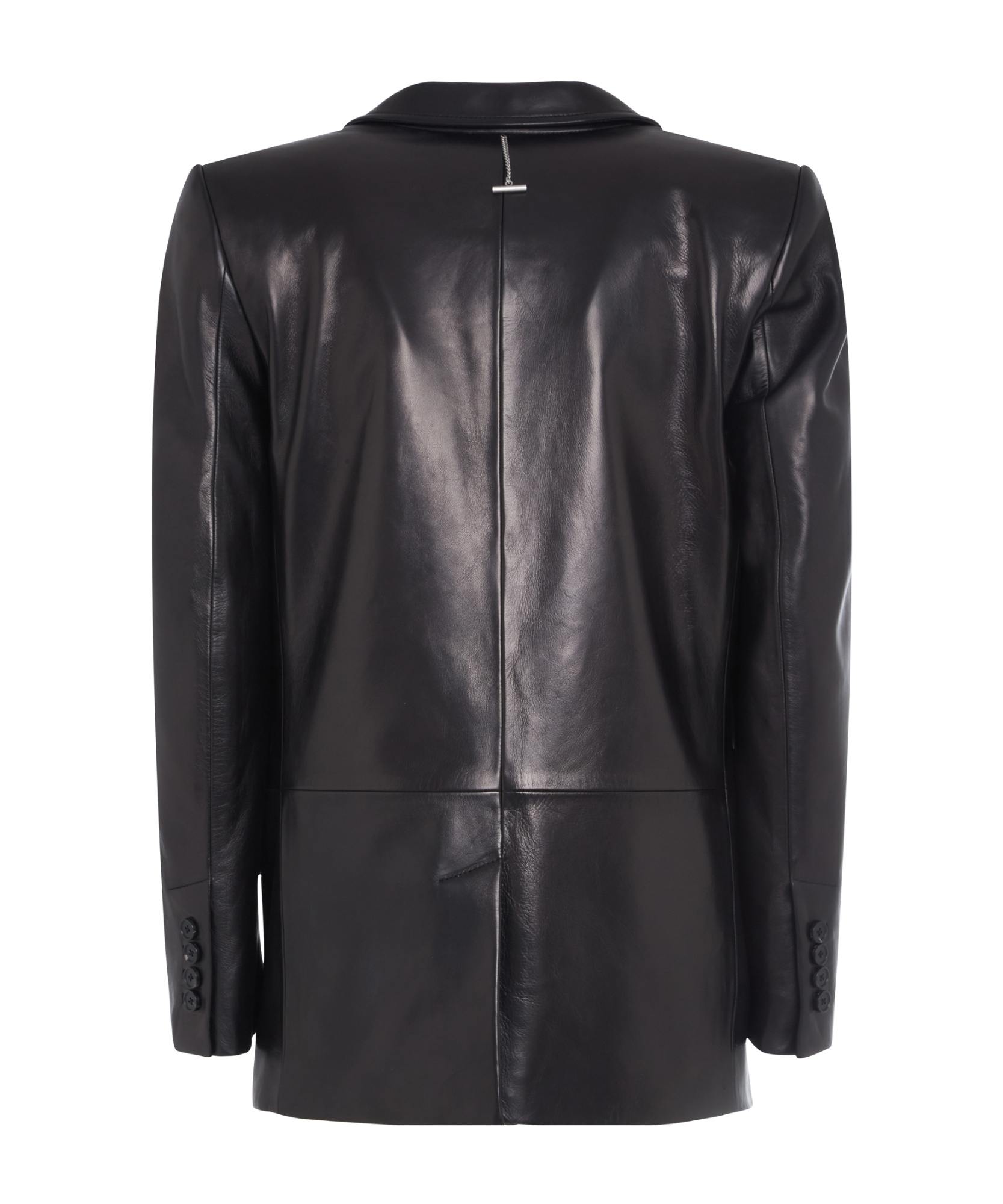 Alexander Mcqueen Single-breasted Leather Blazer In Black