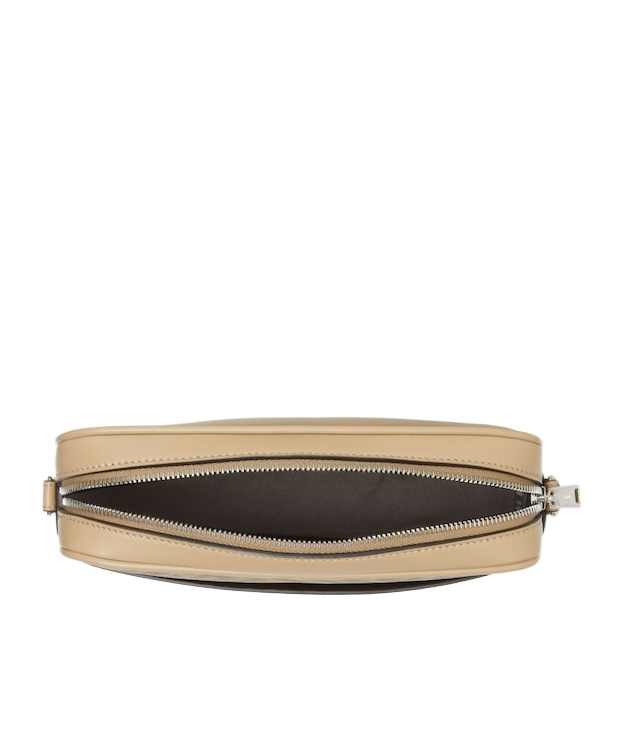 Fendi Beige Leather And Ff Canvas Bag In Sand