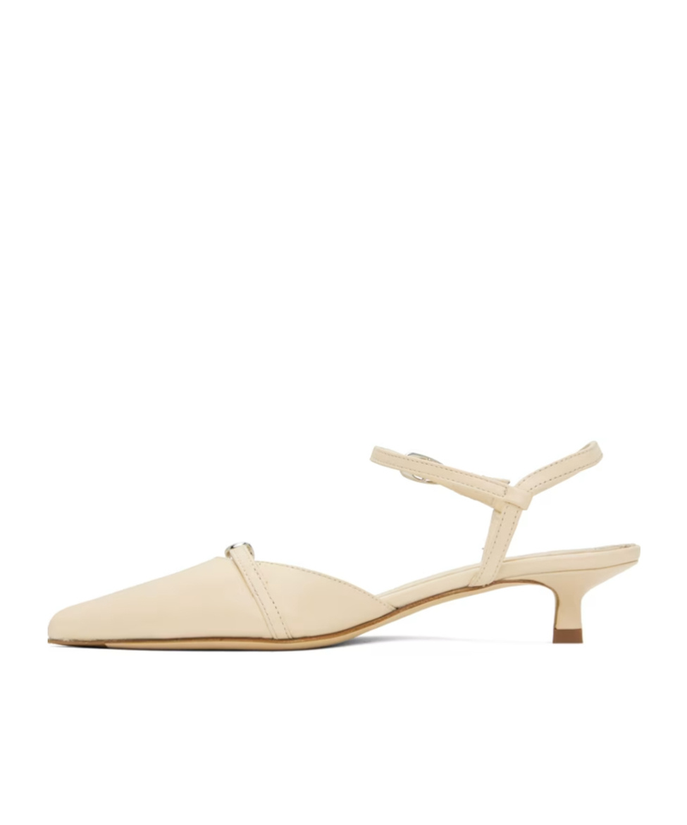Aeyde Melia Nappa Leather Slingback Pumps In Nude