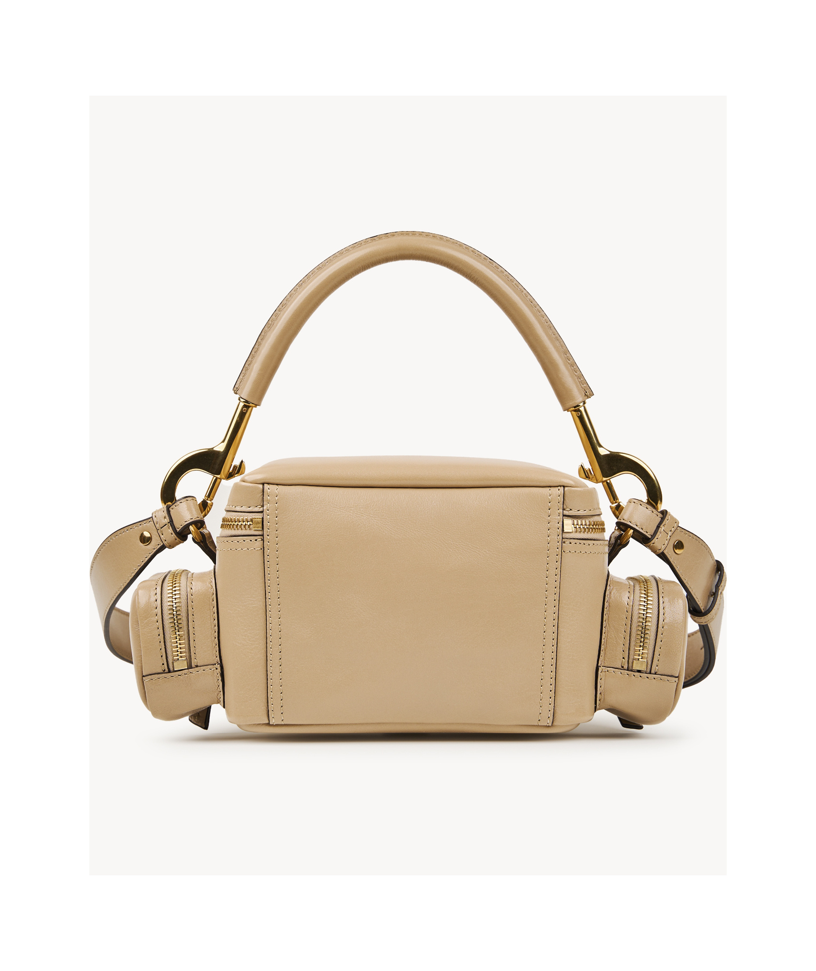 Chloé Small Camera Bag In Shiny Leather In Nude