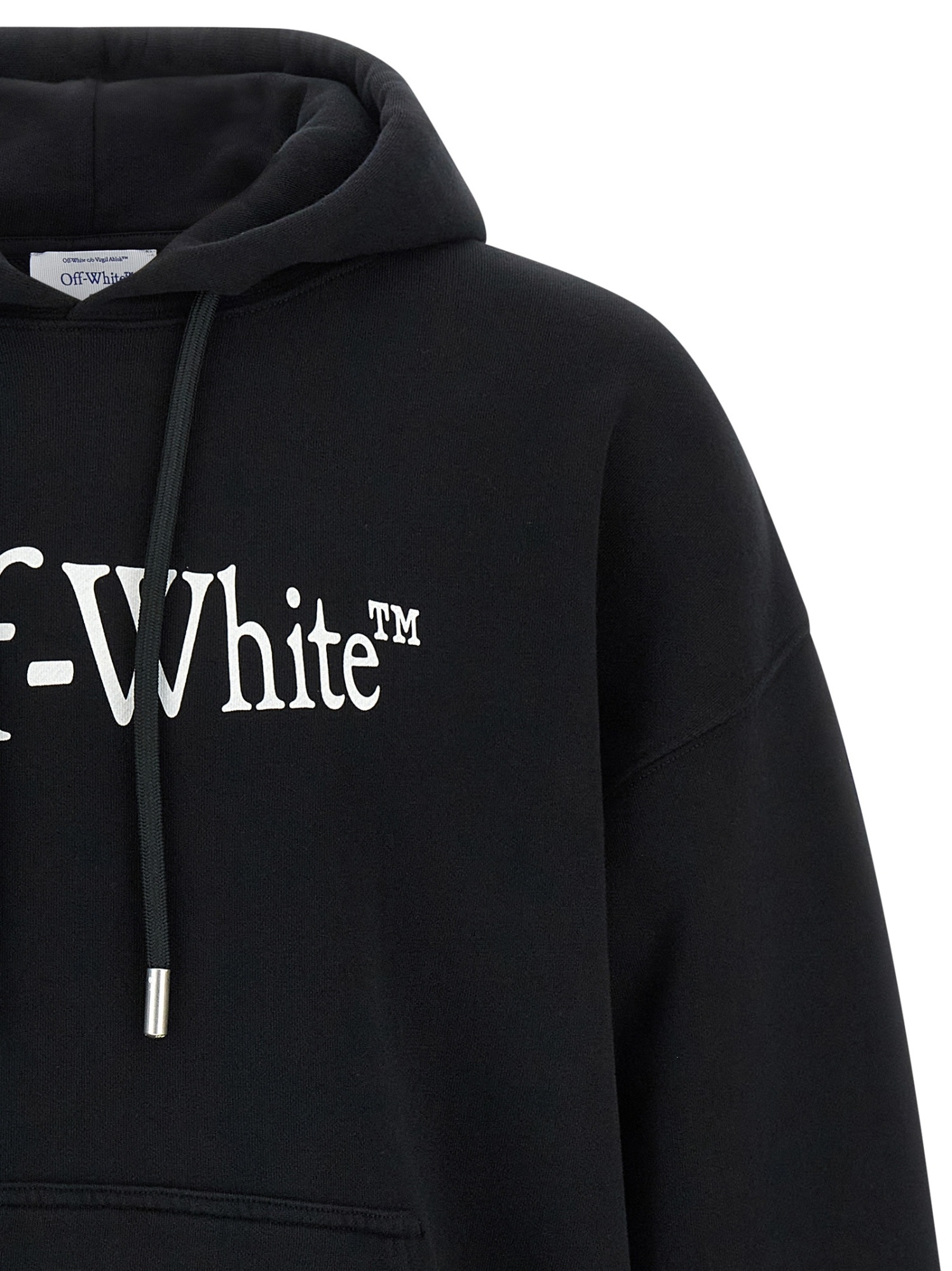 Off-white Long Sleeve Hooded Sweatshirt In Black