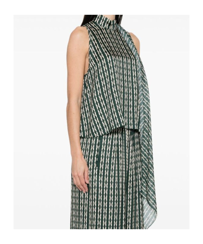 Shop Forte Forte Geometric-print Top In Green