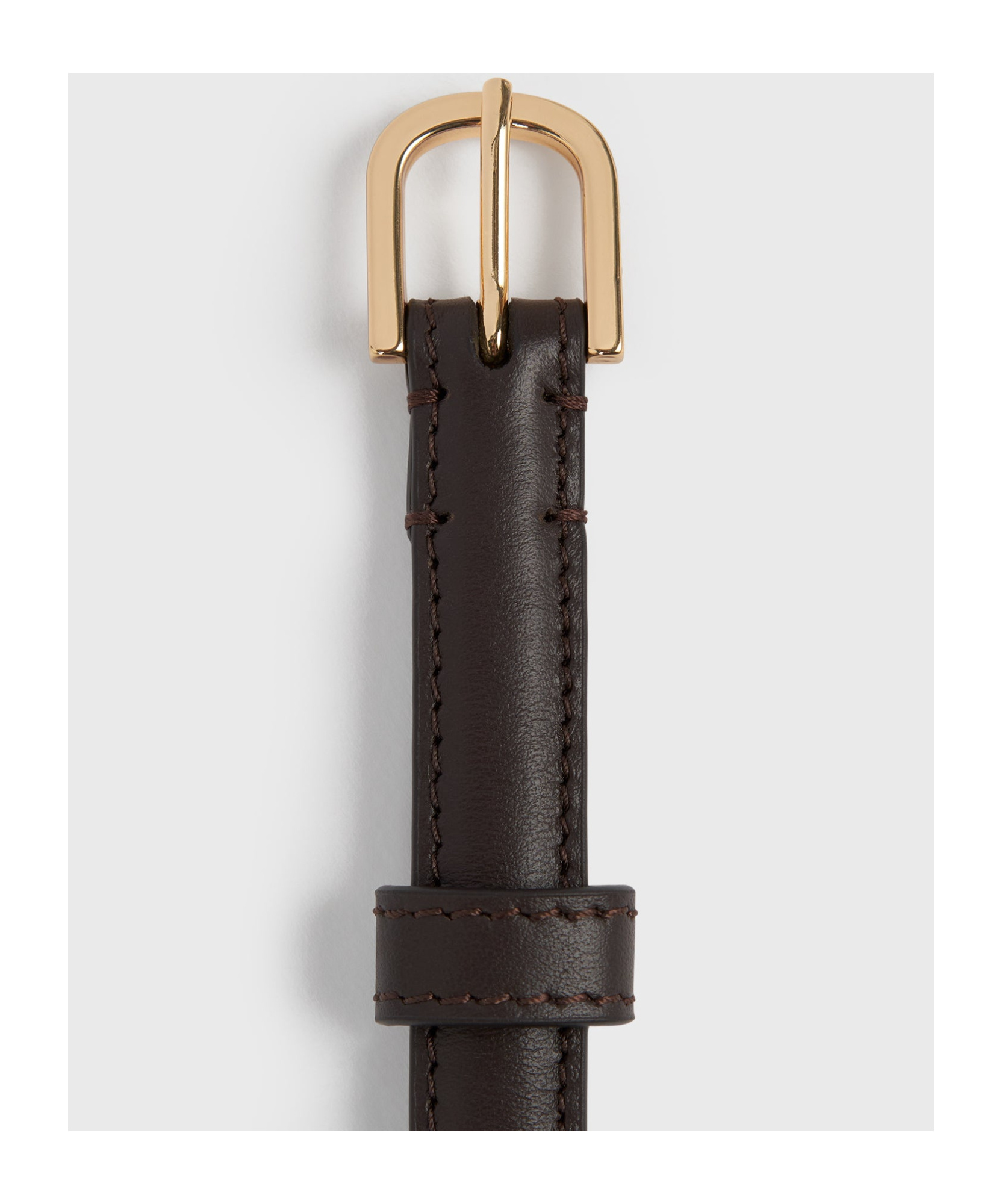 Totême Thin Leather Trouser Belt Bark In Black