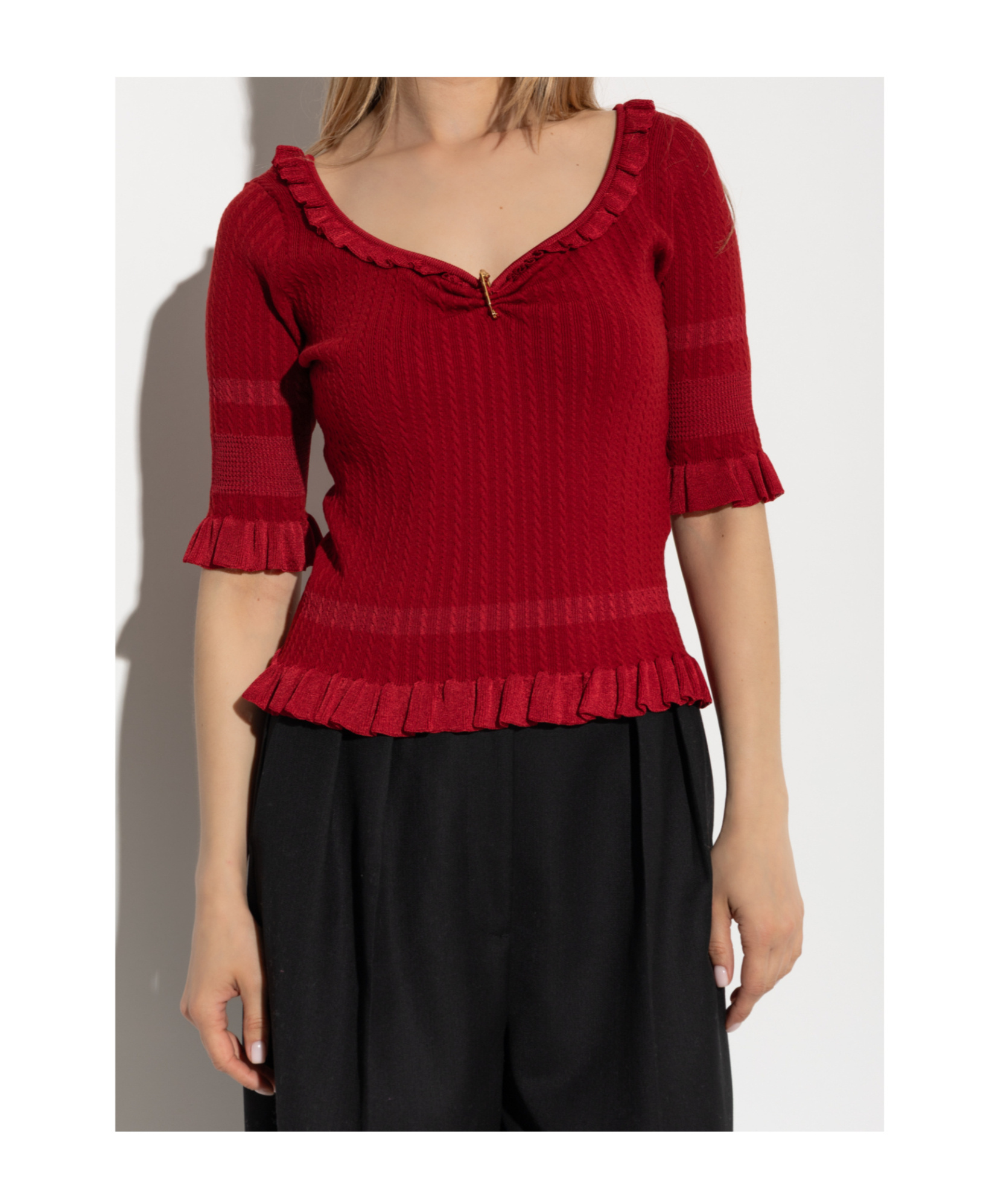 Versace Decorative Gender Pin Top In Red
