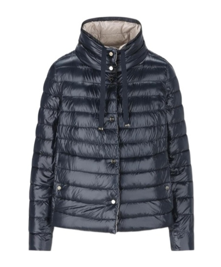 Herno Funnel Neck Reversible Puffer Jacket In Black